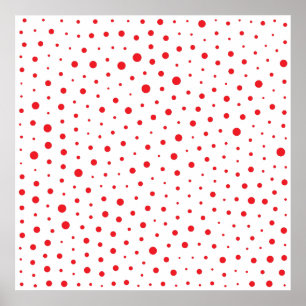 Poster Pois modernes élégants - Rouge - Personnaliser BG