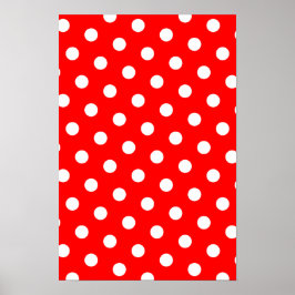 Poster Pois rouges et blancs
