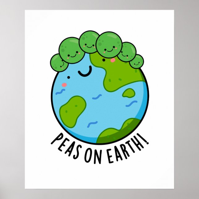 Poster Pois Sur Terre Fantaisie Veggie Pun de Paix (Devant)