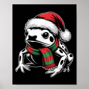 Poster Poison Dart Frog Xmas Santa Hat Écharpe Noël Co