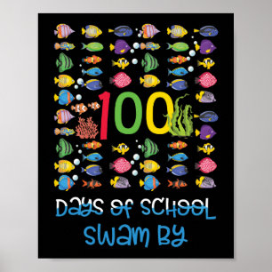 Poster Poisson 100 Jours De L'École Chemise Fisher Enseig