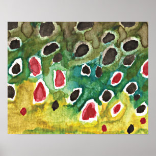 Poster Poisson à truites Brown