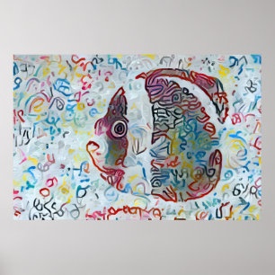 Poster Poisson Abstrait coloré