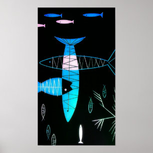 Poster Poisson atomique vintage