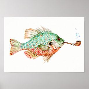 Poster Poisson avec tuyau