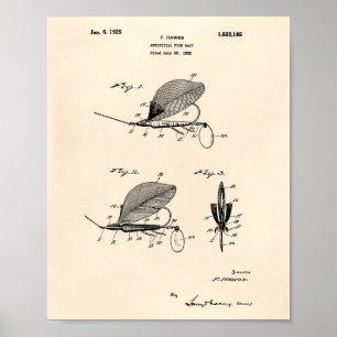 Poster Poisson Bait 1925 Brevet Art Vieux Poivre