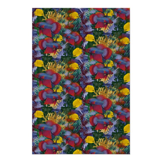 Poster Poisson bleu marine (Devant)