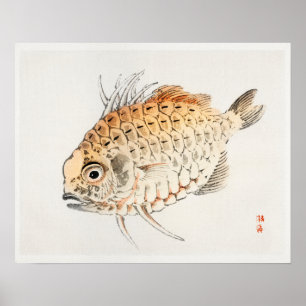 Poster Poisson de Kōno Bairei (1844-1895)