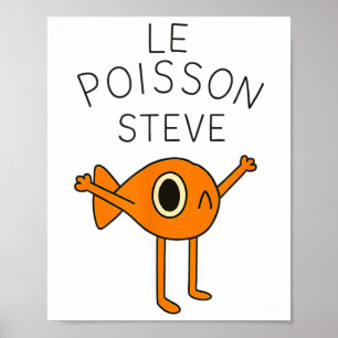 Poster Poisson Drôle Le Poisson Steve Pour Enfants Femmes