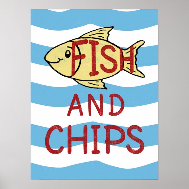 Poster Poisson et chips (Devant)