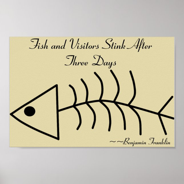 Poster Poisson et visiteurs puent après trois jours impre (Devant)