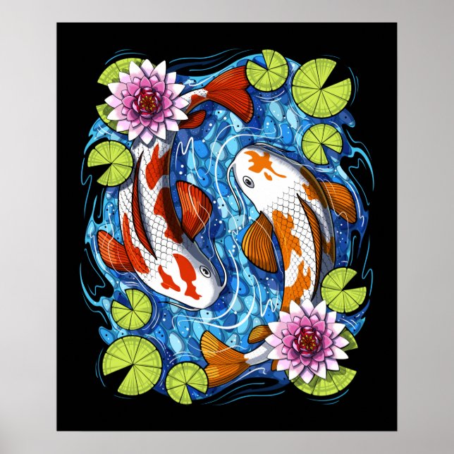 Poster Poisson japonais Koi (Devant)