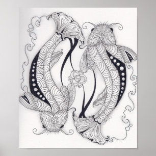 Poster Poisson Koi pleine grandeur