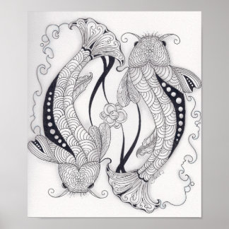 Poster Poisson Koi pleine grandeur