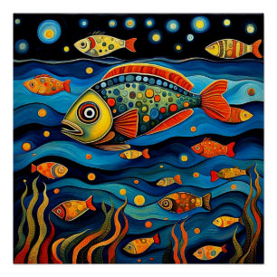 Poster Poisson nocturne
