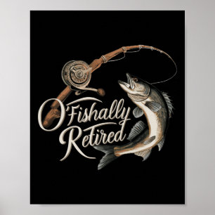 Poster Poisson officiellement retraité de la pêche O-pois