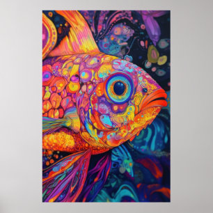 Poster Poisson psychédélique