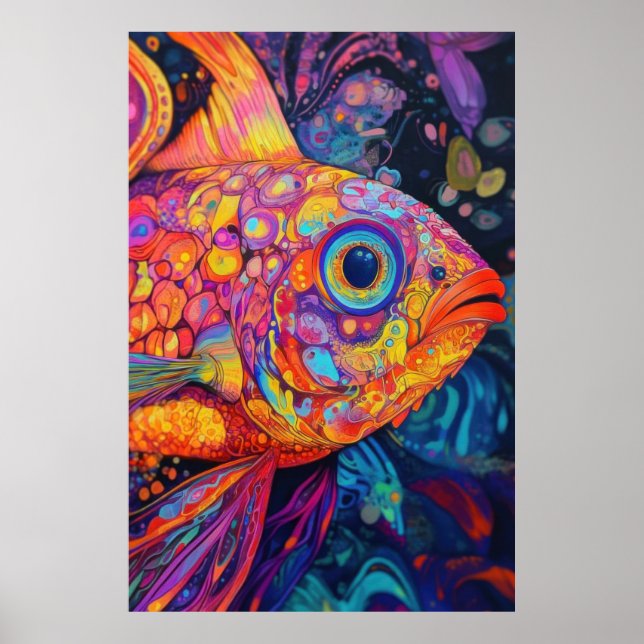 Poster Poisson psychédélique (Devant)