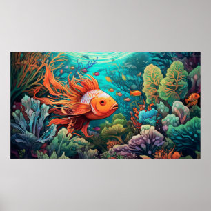 Poster Poisson sous-marin