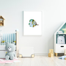 Poisson tropical Aquarelle Pépinière Art