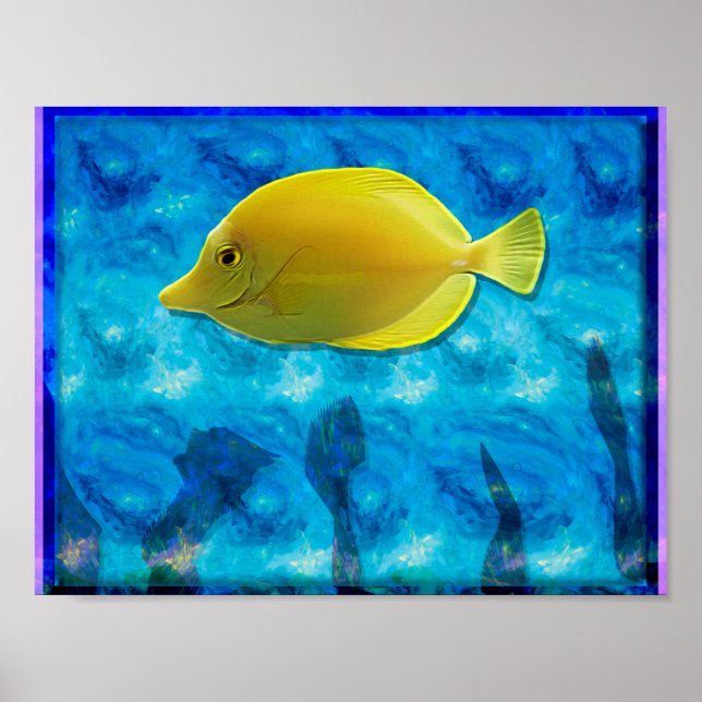 Poster Poisson Tropical Jaune (Devant)