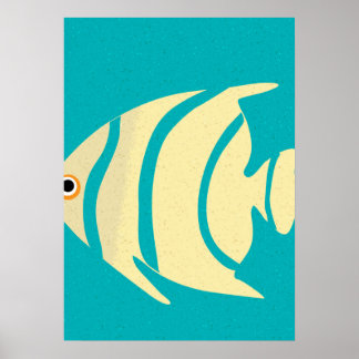 Poster Poisson Tropical Jaune