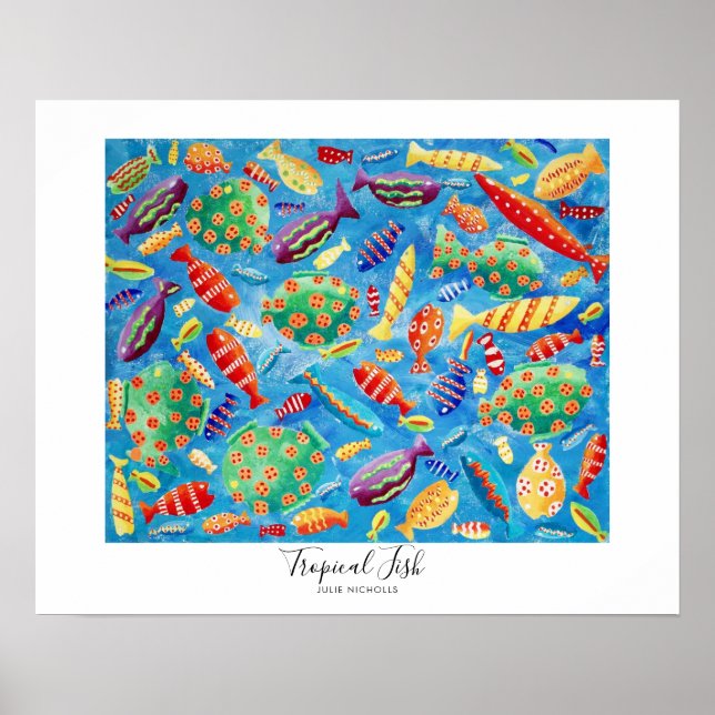 Poster Poisson tropical Peinture de la vie sous-marine (Devant)