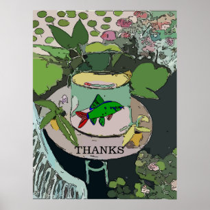 Poster Poisson vert au bol
