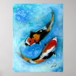 Poster poissons de koi