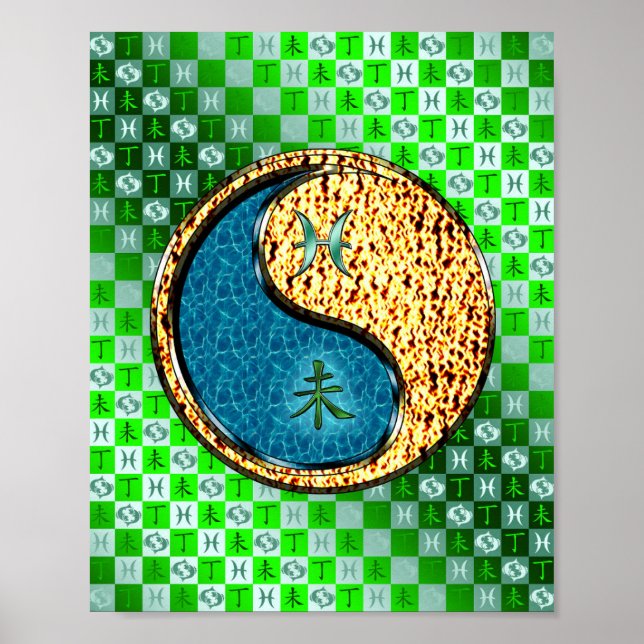 Poster Poissons et chèvre (Devant)