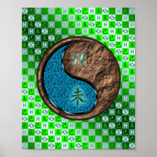 Poster Poissons et chèvre terrestre