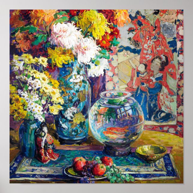 Poster Poissons, fruits et fleurs de Kathryn Evelyn Cherr (Devant)