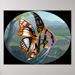 Poster Poissons Volants : Étude I ART IMPRIMER poissons s
