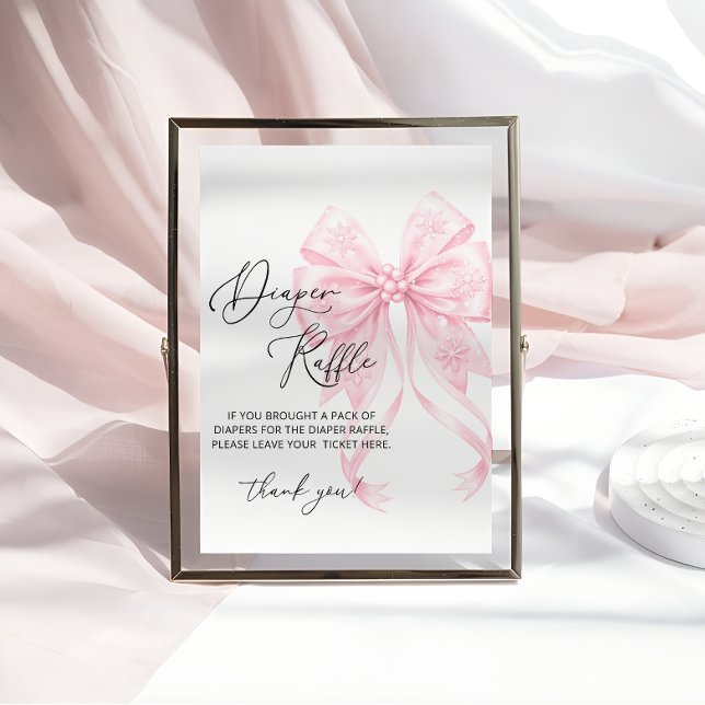 Poster Poitrine rose Baby shower Déchets Raffle (Créateur téléchargé)