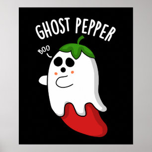Poster Poivre Fantôme Funny Chili Pun Dark BG