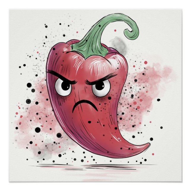 Poster Poivron Grumpy Chili (Devant)