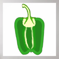 Poivron vert Bell. Diminué de moitié.
