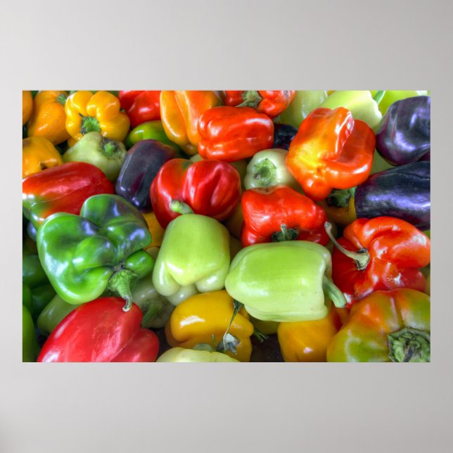 Poster Poivrons Bell colorés (Devant)