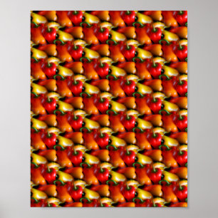 Poster Poivrons rouges et jaunes