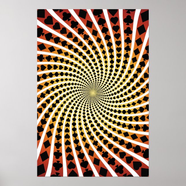 Poster: Poker Card Anzug Spirale: Schwarzer Jack Poster (Vorne)
