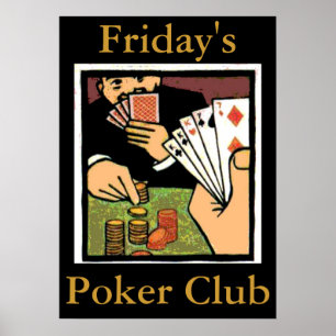 Poster Poker Club Sign, modifier le texte