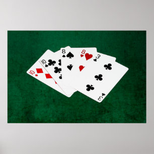 Poster Poker Hands - Two Pair - Ten, Eight
