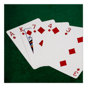 Poster Poker Mains - Flush - Costume Diamants