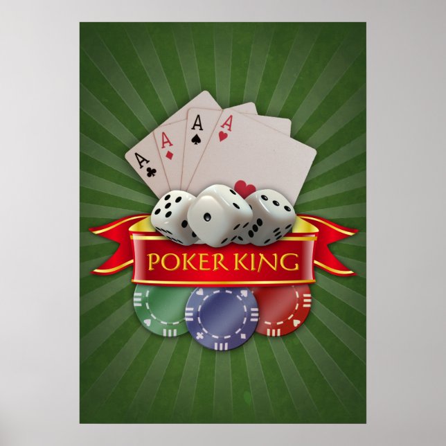 Poster Poker Mania - Cartes, Dices, Chips (Devant)