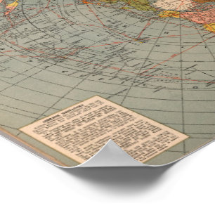 Poster Polaire Azimuthal Equidistant Plat Earth Air Carte