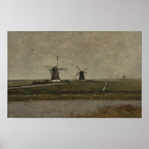 Poster Polder avec moulins près d'Overschie