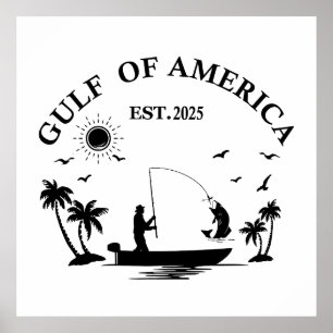 Poster Pôle de pêche patriotique américain du golfe d'Amé