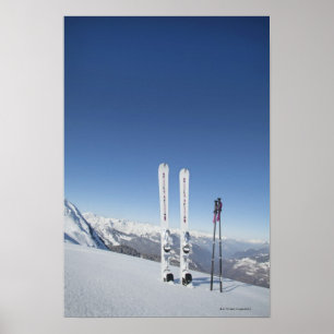 Poster Pôles de ski et de ski