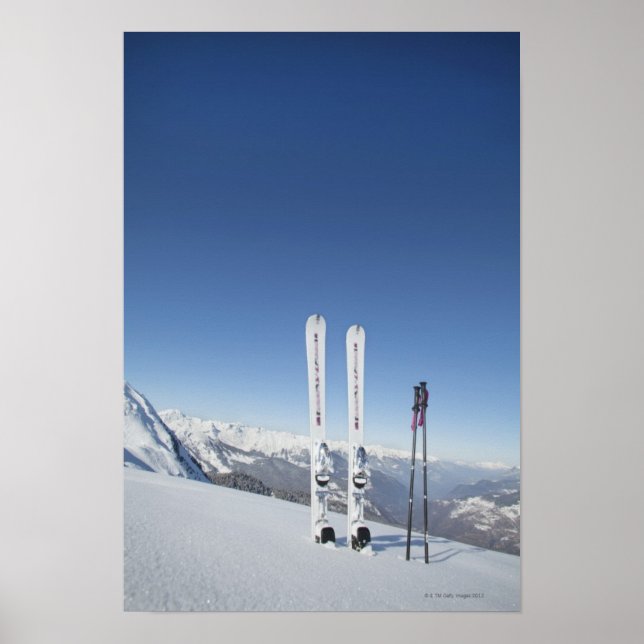Poster Pôles de ski et de ski (Devant)