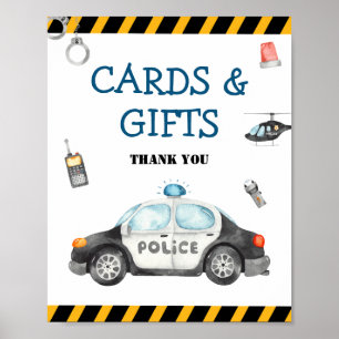 Poster Police Enfants Anniversaire Carte de fête et cadea